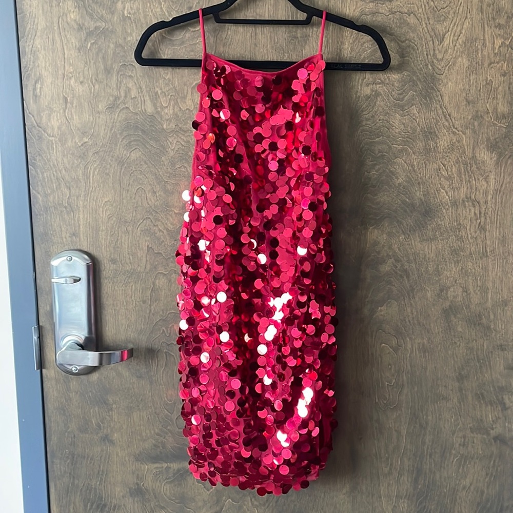 Red Sequin Mini Dress